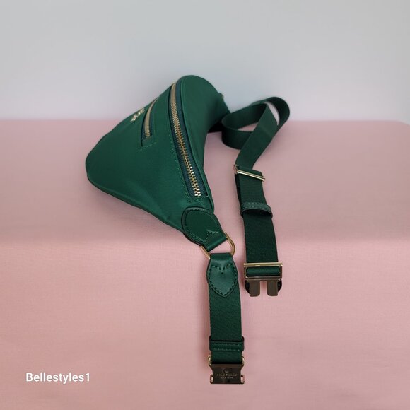 KATE SPADE BELT Bag Chelsea KSNYL Nylon BELT Bag- Deep Jade color🎈 - Picture 10 of 16